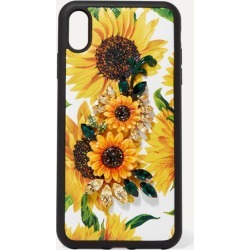 Dolce & Gabbana - Embellished Floral-print Textured-leather Iphone Xs Max Case - Yellow