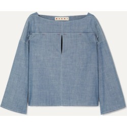 Marni - Cotton-blend Chambray Top - Gray