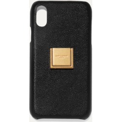 SAINT LAURENT - Embellished Textured-leather Iphone Xr Case - Black