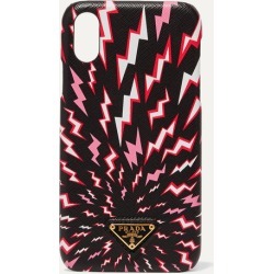 Prada - Printed Textured-leather Iphone Xr Case - Black