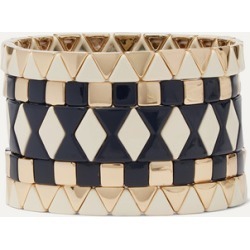 Roxanne Assoulin - Suit Yourself Set Of Five Gold-tone And Enamel Bracelets - Black