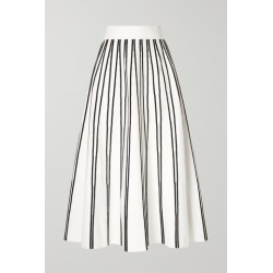 J.Crew - Striped Knitted Midi Skirt - Ivory