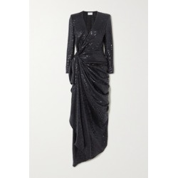 Redemption - Draped Metallic Fil Coupé Silk-blend Gown - Black