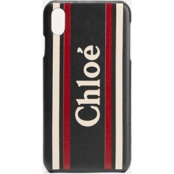 Chloé - Printed Textured-leather Iphone Xs Max Case - Navy