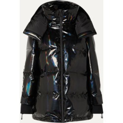 Fendi - Hooded Appliquéd Quilted Holographic Down Ski Jacket - Black