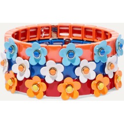 Roxanne Assoulin - Garden Variety Set Of Three Enamel And Gold-tone Bracelets - Blue