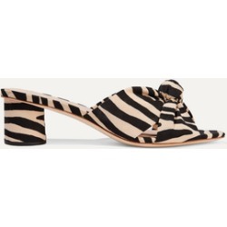Loeffler Randall - Celeste Knotted Zebra-print Twill Mules - Zebra print