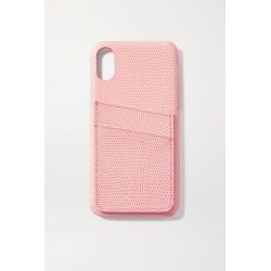 The Case Factory - Lizard-effect Leather Iphone X And Xs Case And Cardholder Set - Baby pink