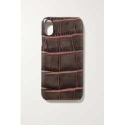 The Case Factory - Croc-effect Leather Iphone X And Xs Case - Taupe