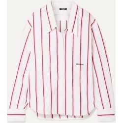 CALVIN KLEIN 205W39NYC - Oversized Embroidered Striped Cotton-poplin Shirt - White