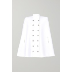 Balmain - Button-embellished Double-breasted Wool And Cashmere-blend Cape - White