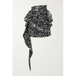 Redemption - Draped Zebra-print Stretch-cotton Mini Skirt - Zebra print