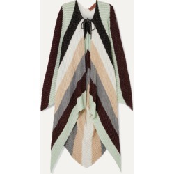 Missoni - Metallic Striped Crocheted Wool-blend Cape - Black