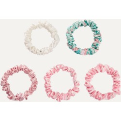 Slip - Hollywood Hills Set Of Five Midi Silk Hair Ties - Pink
