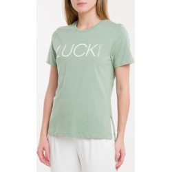 Camiseta Baby Look New Year Luck - Verde Claro - P