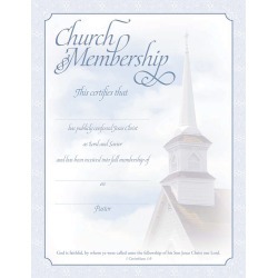 Certificate of Membership I Corinthians 1:9 (Package of 6) - 8 1/2'' x 11''