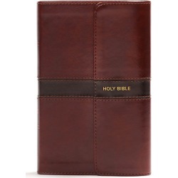 CSB Personal Size Bible, Saddle Brown Leathertouch with Magnetic Flap