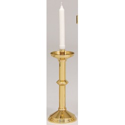 Brass candlestick.� 12 H., 5 base, 7/8 socket. Candle not included.