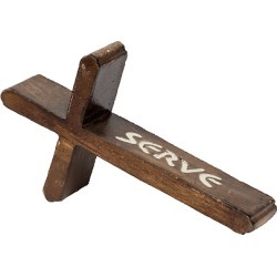 Brown Resin SERVE Table Cross 7