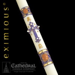 Cathedral Eximious Lilium Paschal Candle 2-1/2 - 48 - Various Sizes Available