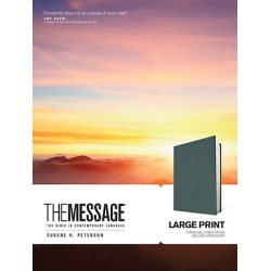 The Message Large Print Charcoal Linen Cross - The Bible in Contemporary Language