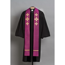 Trinity Kingdom Cross Stole - 5 x 110", Available in 5 Liturgical Colors"