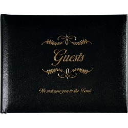 Small Black Bonded Leather Guest Book