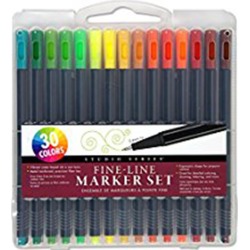 Studio Series Fine-Line Marker Set (30 Markers, 0.4 MM Tip) - Color, Draw, and Write in 30 Vibrant Colors!