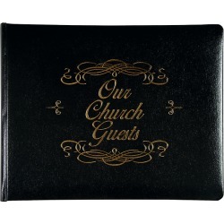 Large Church Guest Book - Black - Bonded Leather