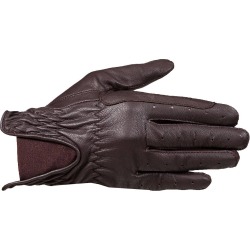 Horze DEANA Leather Gloves - Adult, Lycra Inserts