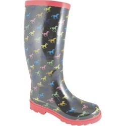 Smoky Boots Ponies Rubber Boots - Ladies, Black/Multi