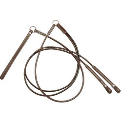 Tory Leather Full Rolled Romel Reins - Nickel Hardware