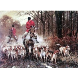 Leaving Covert (Fox Hunting) Blank Greeting Cards - 6 Pack