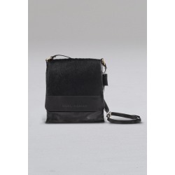 Asmar Leather Messenger Bag with Calf Hair