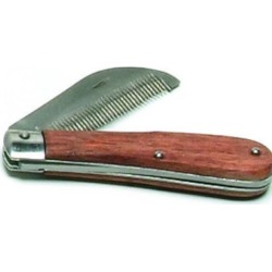 Folding Stripping Comb with  Wood Handle