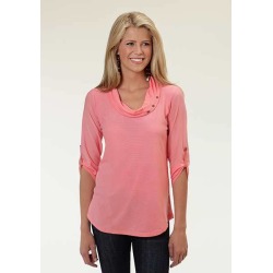 Roper Ladies Floral Fantasy Cowl Neck Stretch Top