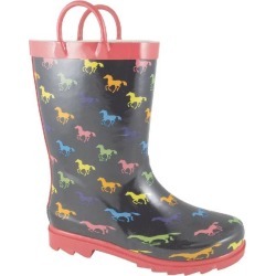Smoky Boots Ponies Rubber Boots - Kids, Black/Multi