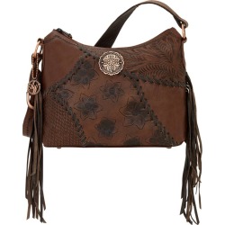 AMERICAN WEST Soho Groove Zip Top Shoulder Bag - Brown