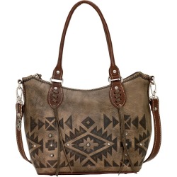 AMERICAN WEST Mystic Shadow Convertible Zip Top Bucket Tote - Charcoal Brown