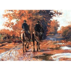 End of a Good Day (Fox Hunting) Blank Greeting Cards - 6 Pack