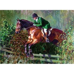 Over the Fence (Fox Hunting) Blank Greeting Cards - 6 Pack
