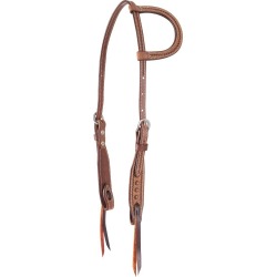Martin Slip Ear Parachute Dot Corkscrew Headstall- Natural