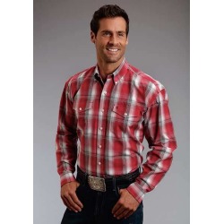 Stetson Mens Summer II Red Barn Ombre Long Sleeve Button Shirt