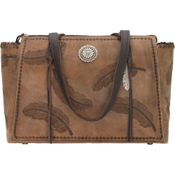 American West Sacred Bird Zip Top Tote With Secret Compartment