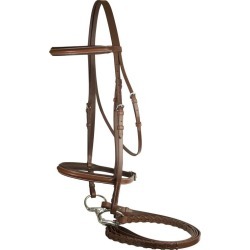 DaVinci Plain Raised Padded Bridle with Flat Laced Reins