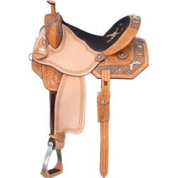 Silver Royal Pistol Annie Barrel Saddle with  Brown Alligator Overlay