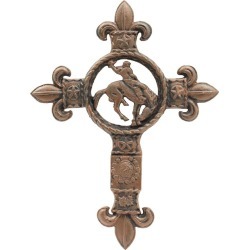 Western Moments Bucking Horse Iron Wall Cross