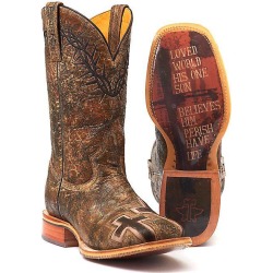 Tin Haul Mens Boots - John 3:16 With Bible Verse Sole found on Bargain Bro from horseloverz.com for USD $204.28