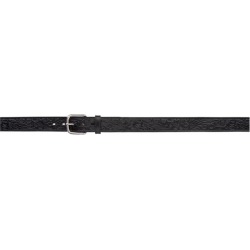 3D Men's 1 1/2" Floral Embossed Western Basic Belt - Black/Black Stitch