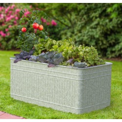 Raised Galvanized Trough Planter